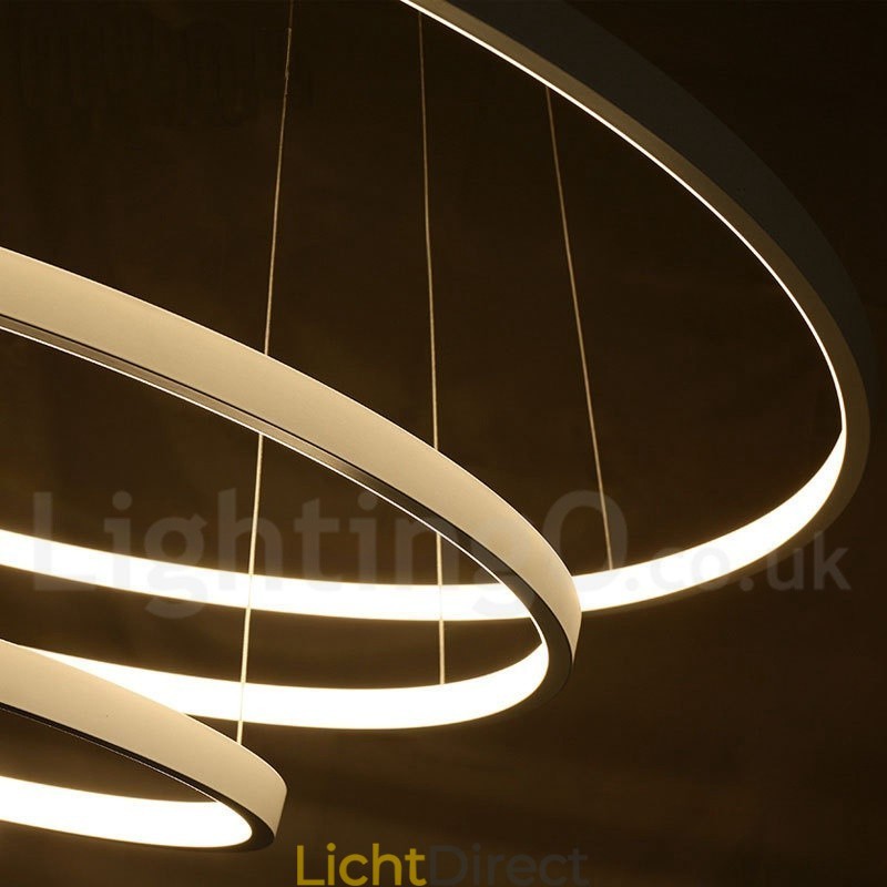 Dimbare hanglamp met afstandsbediening, modern design, drie ringen