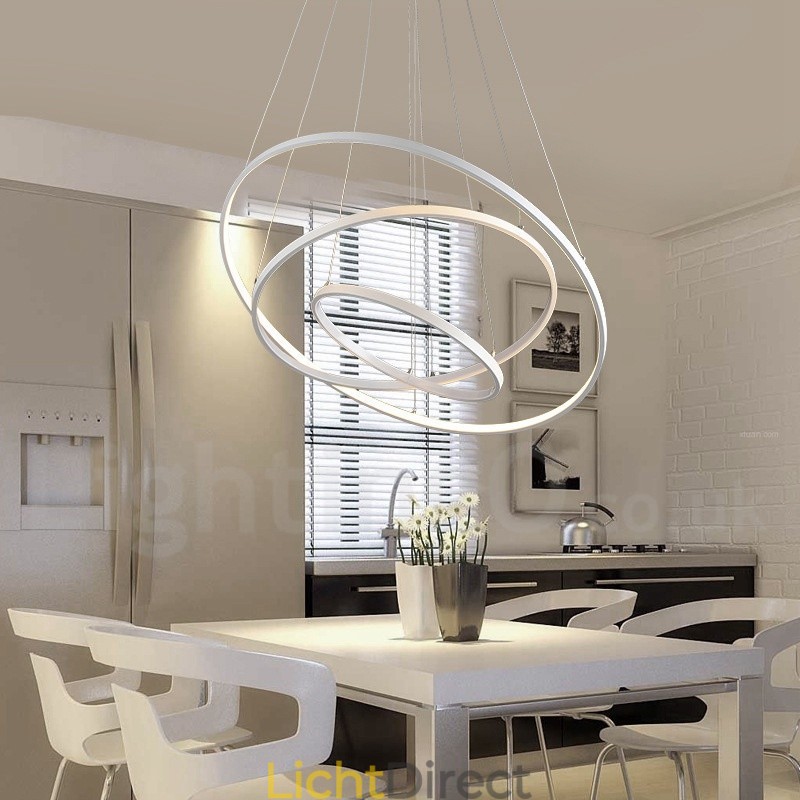 Dimbare hanglamp met afstandsbediening, modern design, drie ringen