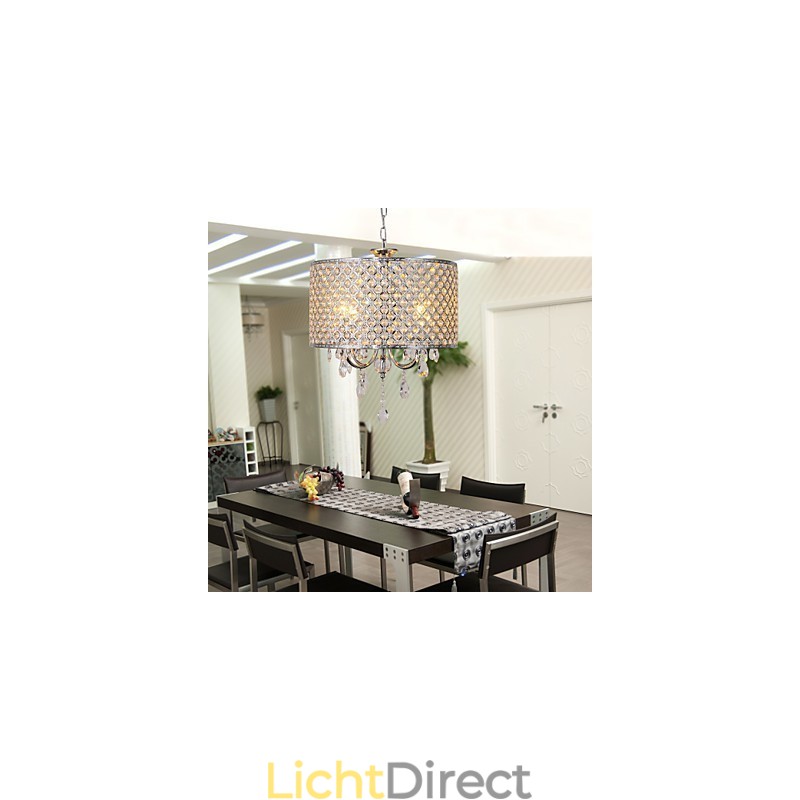 Drum kroonluchter kristal moderne 4 lampen hanglamp