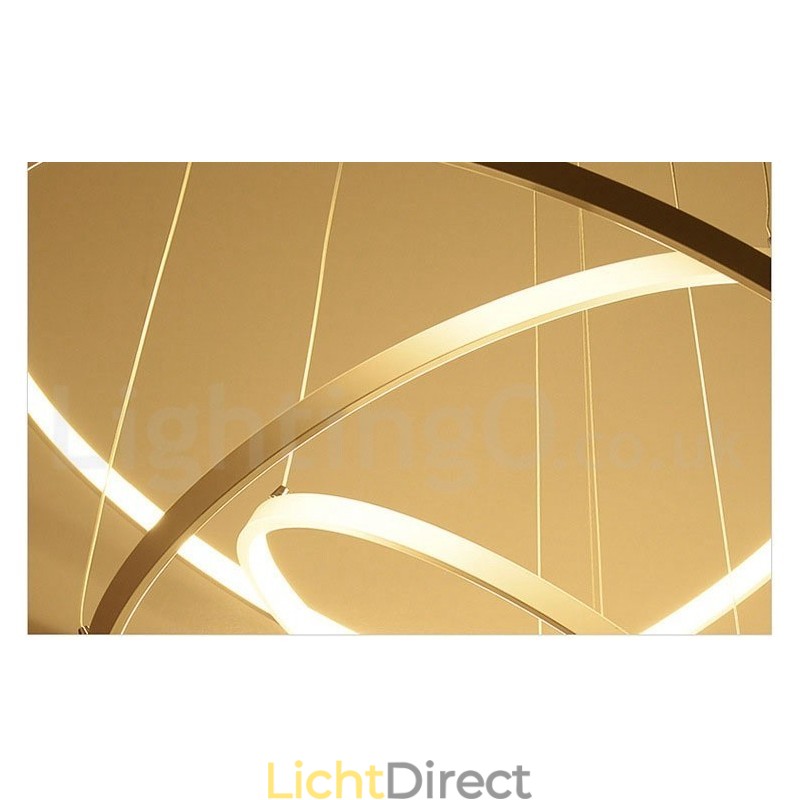Dimbare hanglamp met afstandsbediening, modern design, drie ringen