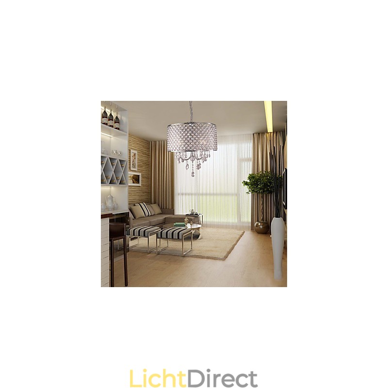 Drum kroonluchter kristal moderne 4 lampen hanglamp