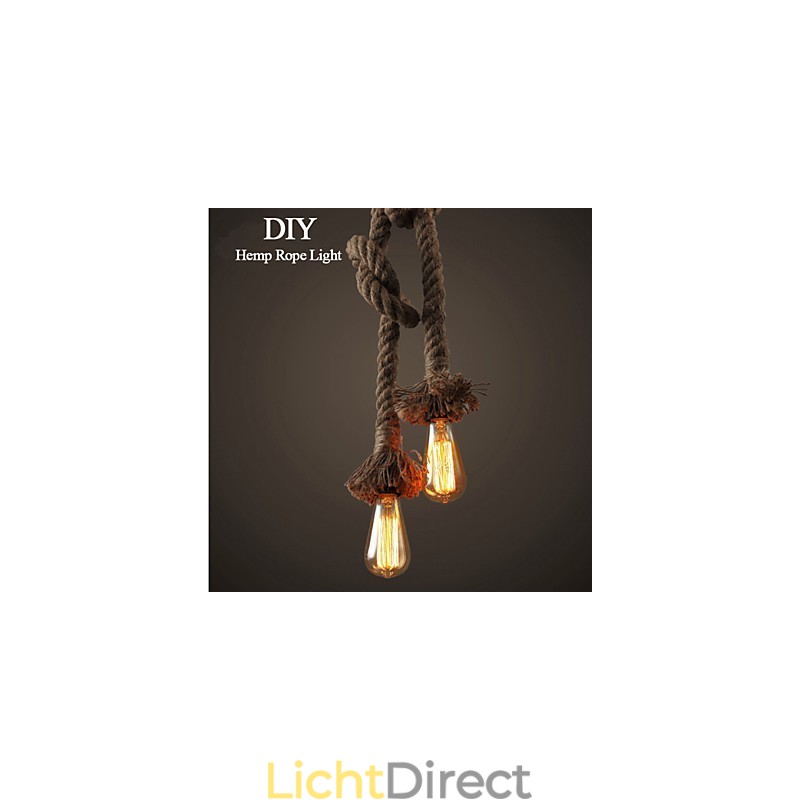 1 Licht DIY Kunst Hennep Touw Licht Creatieve Hennep Touw Kroonluchter