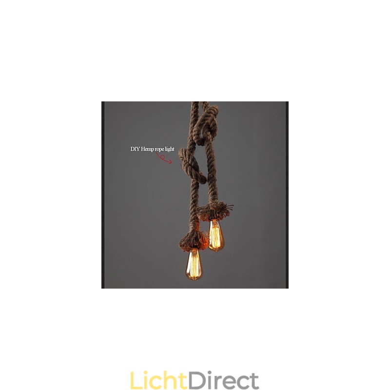 1 Licht DIY Kunst Hennep Touw Licht Creatieve Hennep Touw Kroonluchter