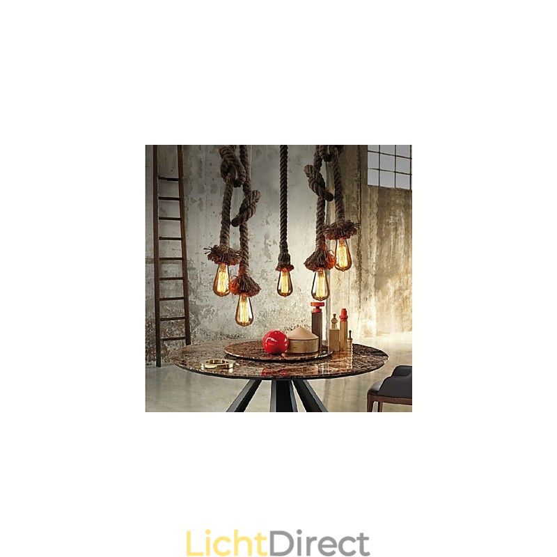 1 Licht DIY Kunst Hennep Touw Licht Creatieve Hennep Touw Kroonluchter