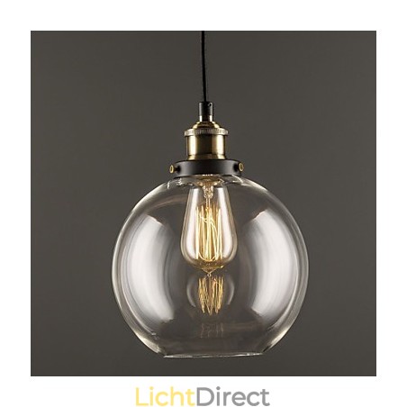 Industriële fabriek hanglamp antiek messing een lichtpunt glazen kap café hanglamp Industriële fabriek hanglamp antiek messing een lichtpunt glazen kap café hanglamp