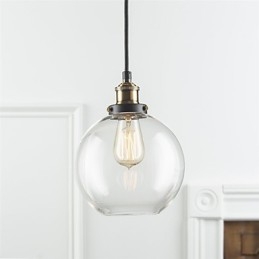 Industriële fabriek hanglamp antiek messing een lichtpunt glazen kap café hanglamp