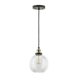Industriële fabriek hanglamp antiek messing een lichtpunt glazen kap café hanglamp