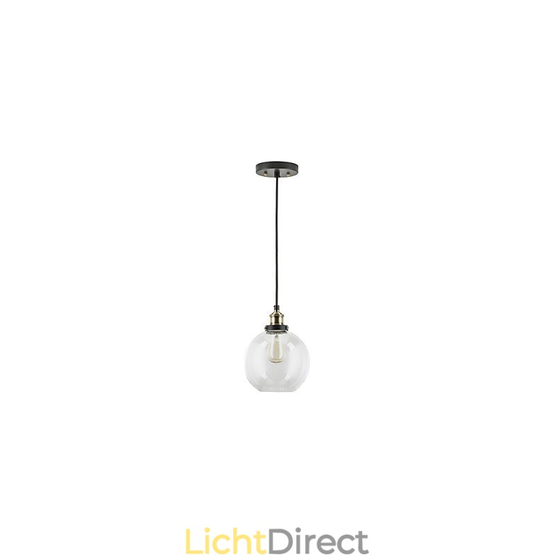 Industriële fabriek hanglamp antiek messing een lichtpunt glazen kap café hanglamp