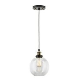 Industriële fabriek hanglamp antiek messing een lichtpunt glazen kap café hanglamp