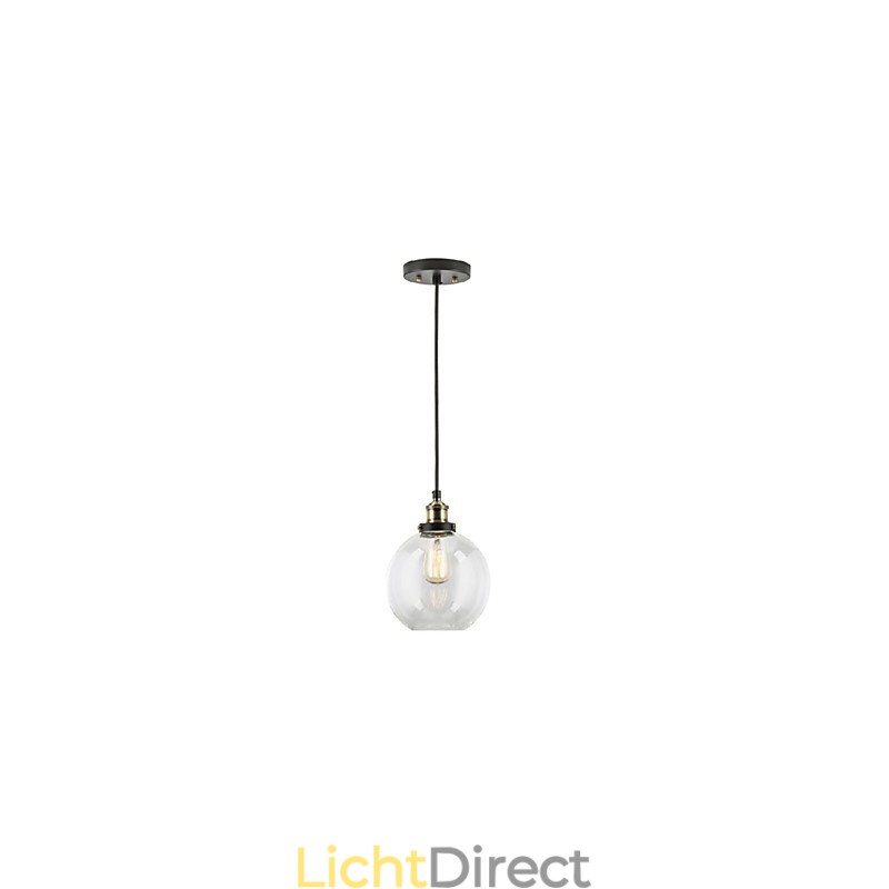 Industriële fabriek hanglamp antiek messing een lichtpunt glazen kap café hanglamp