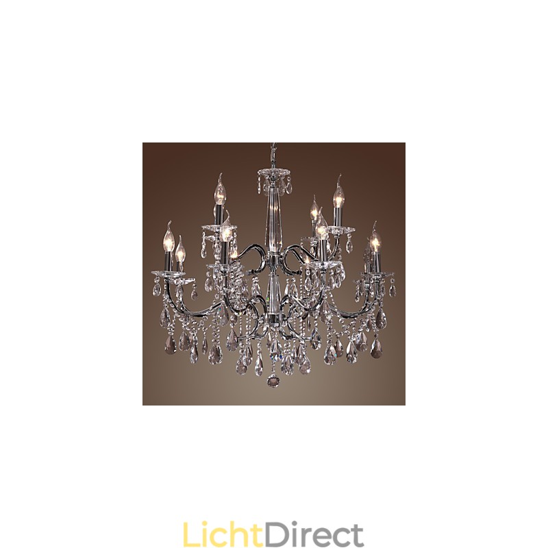 Kroonluchter Kristal Modern 2 Lagen Woonkamer 12 Lampen