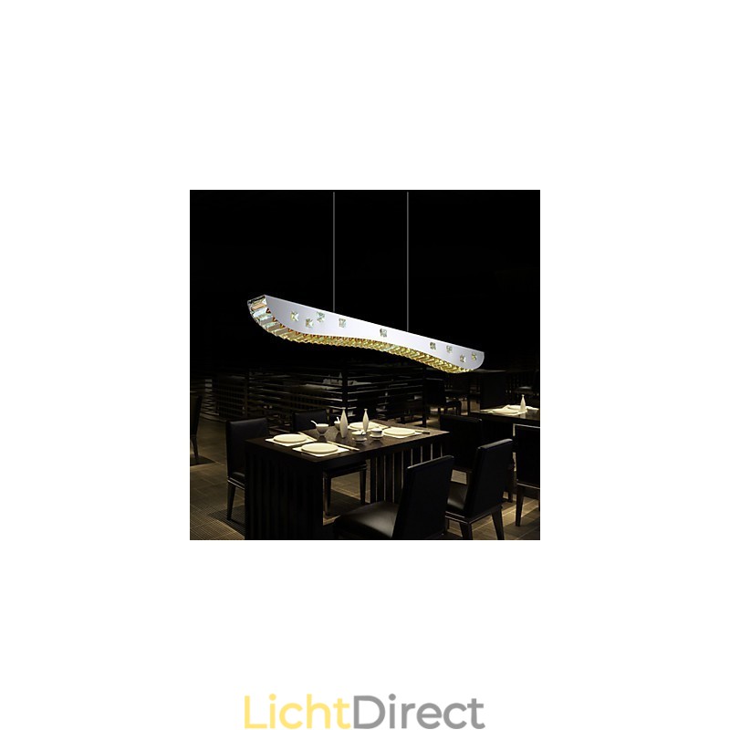 Kristallen hanglamp Chroom Metalen hanglamp Amber of helder kristal