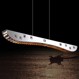 Kristallen hanglamp Chroom Metalen hanglamp Amber of helder kristal