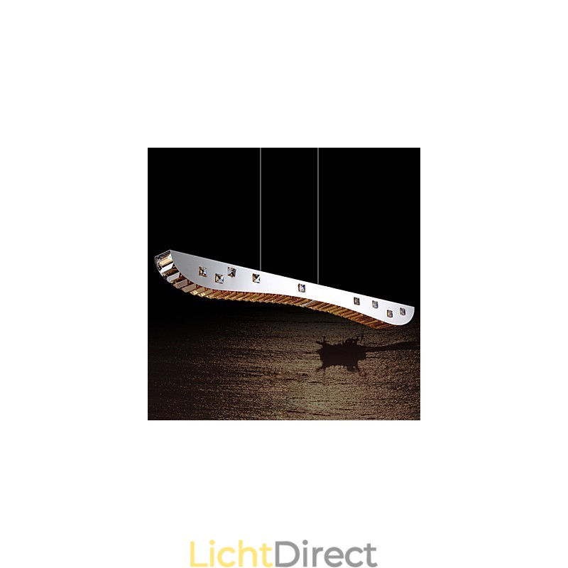 Kristallen hanglamp Chroom Metalen hanglamp Amber of helder kristal