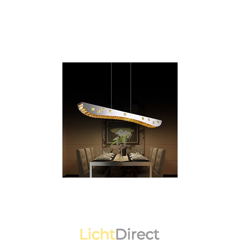 Kristallen hanglamp Chroom Metalen hanglamp Amber of helder kristal