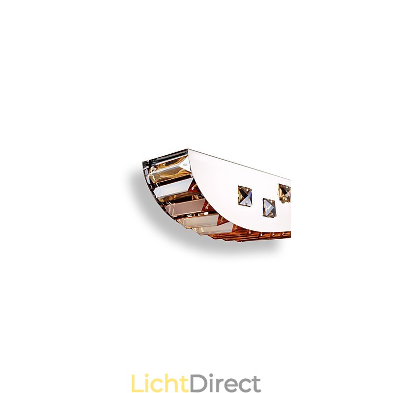 Kristallen hanglamp Chroom Metalen hanglamp Amber of helder kristal