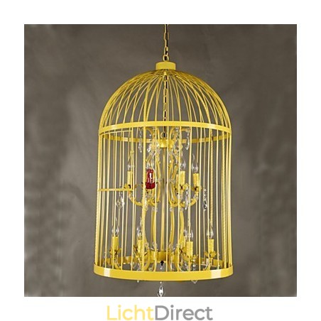 Vintage ijzeren kooi trap lamp kroonluchter kristal Vintage ijzeren kooi trap lamp kroonluchter kristal