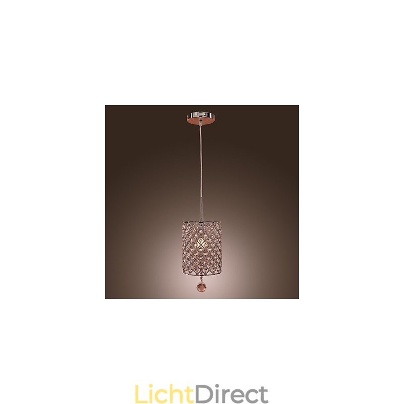Kristallen hanglamp in cilinderstijl