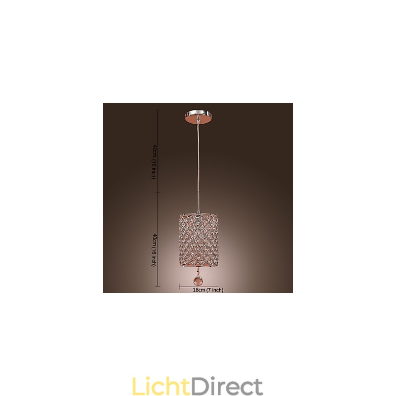 Kristallen hanglamp in cilinderstijl