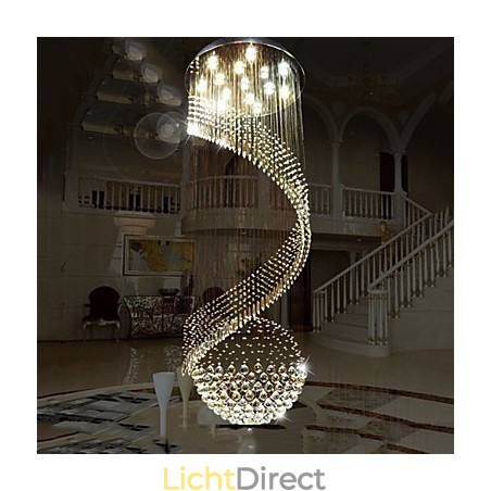 Moderne kristallen kroonluchter hanglamp hangende plafondlampen armaturen met bron helder K9 kristal