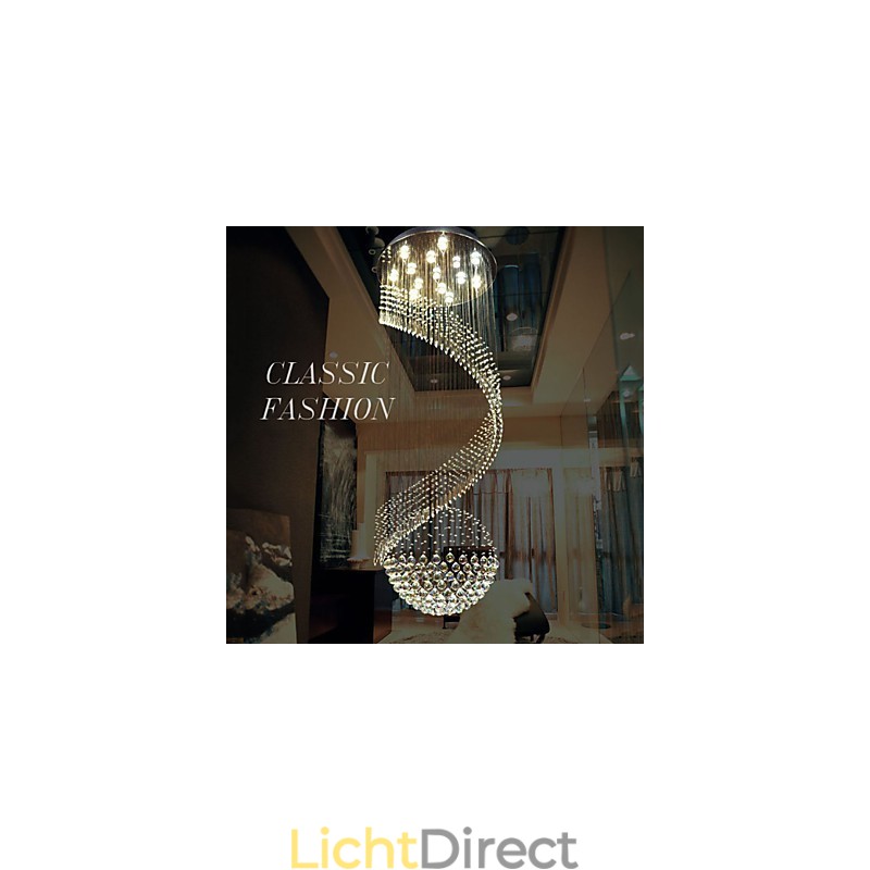 Moderne kristallen kroonluchter hanglamp hangende plafondlampen armaturen met bron helder K9 kristal