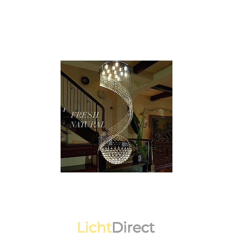 Moderne kristallen kroonluchter hanglamp hangende plafondlampen armaturen met bron helder K9 kristal