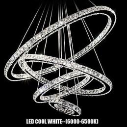 Kristallen hanglamp plafondverlichting helder kristal rond 4 ringen 40CM 60CM 80CM bronarmaturen