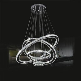 Kristallen hanglamp plafondverlichting helder kristal rond 4 ringen 40CM 60CM 80CM bronarmaturen
