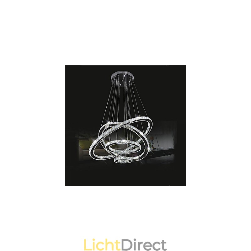 Kristallen hanglamp plafondverlichting helder kristal rond 4 ringen 40CM 60CM 80CM bronarmaturen