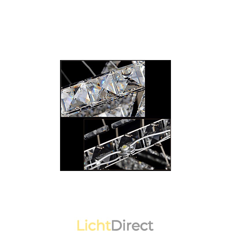 Kristallen hanglamp plafondverlichting helder kristal rond 4 ringen 40CM 60CM 80CM bronarmaturen