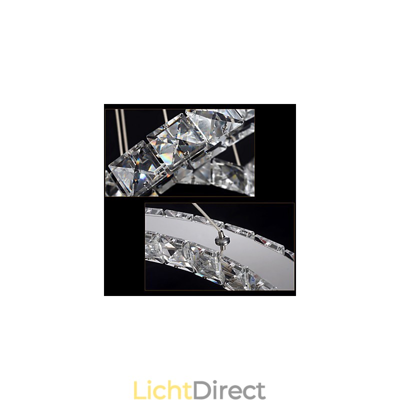 Kristallen hanglamp plafondverlichting helder kristal rond 4 ringen 40CM 60CM 80CM bronarmaturen