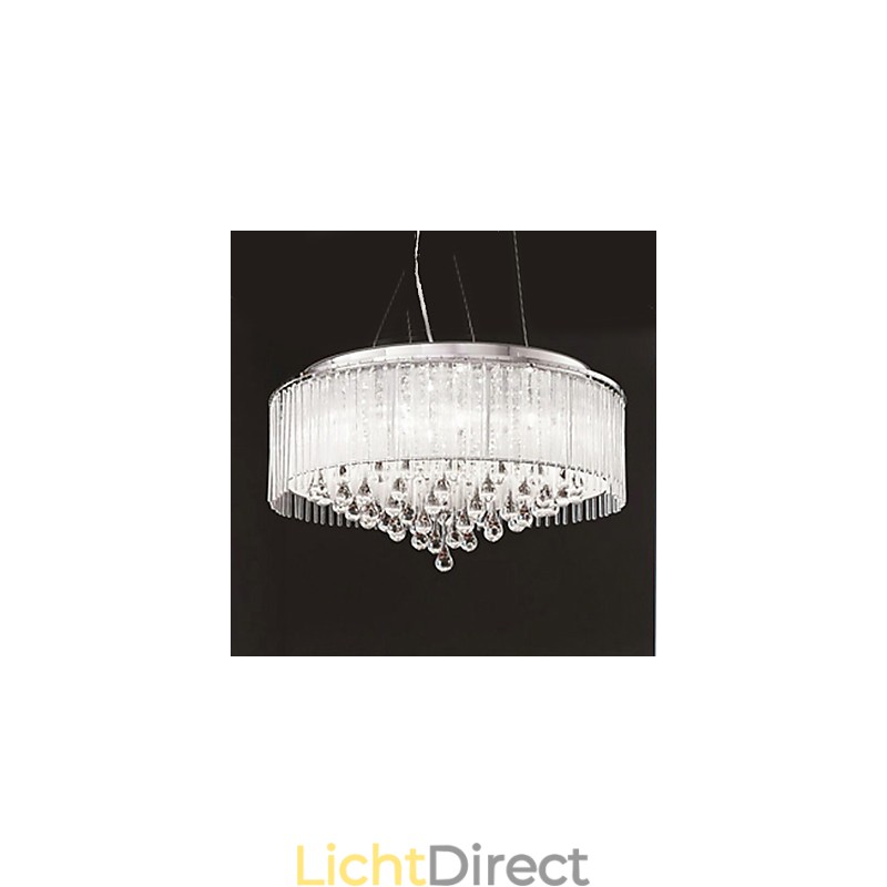 Moderne eigentijdse Drum Crystal Chrome hanglamp