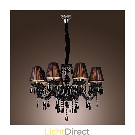 Kroonluchter Luxe Moderne Zwarte Kristal Woonkamer 8 Lampen Kroonluchter Luxe Moderne Zwarte Kristal Woonkamer 8 Lampen