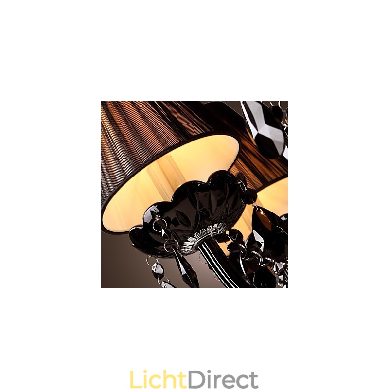 Kroonluchter Luxe Moderne Zwarte Kristal Woonkamer 8 Lampen