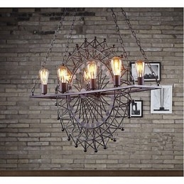 De wolkenkrabberwiel hanglamp in industriële stijl