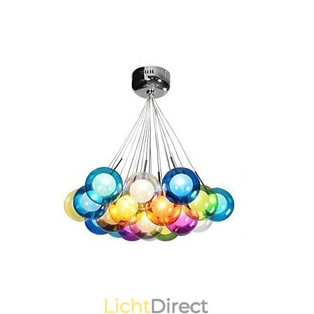 Moderne Bubble Globe gekleurde glazen hanglamp met 19 lampen Moderne Bubble Globe gekleurde glazen hanglamp met 19 lampen