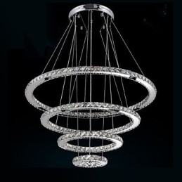Moderne hanglamp helder kristal plafond kroonluchter verlichting lamp met D100CM + D80CM + D60CM + D40CM