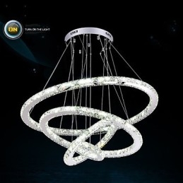 Moderne hanglamp helder kristal plafond kroonluchter verlichting lamp met D100CM + D80CM + D60CM + D40CM