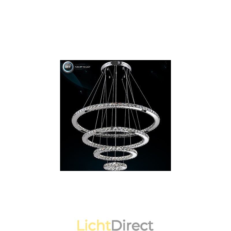 Moderne hanglamp helder kristal plafond kroonluchter verlichting lamp met D100CM + D80CM + D60CM + D40CM