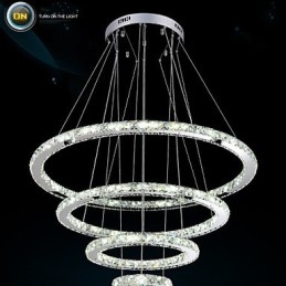 Moderne hanglamp helder kristal plafond kroonluchter verlichting lamp met D100CM + D80CM + D60CM + D40CM