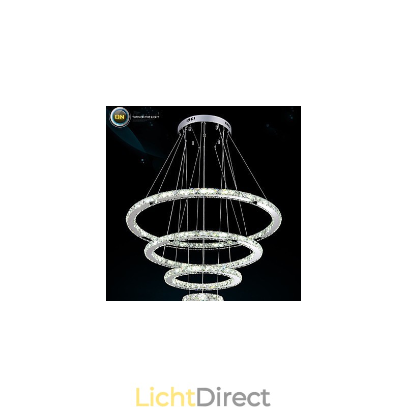 Moderne hanglamp helder kristal plafond kroonluchter verlichting lamp met D100CM + D80CM + D60CM + D40CM