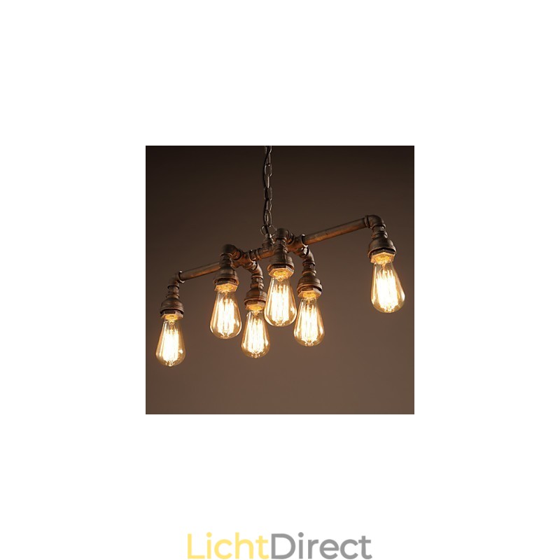 Edison Retro Loft Stijl Vintage Industriële Hanglamp Metalen Waterpijp Armatuur Lampara Colgantes