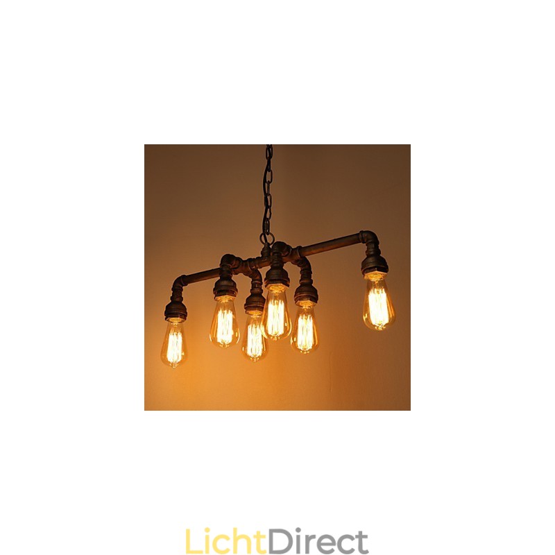Edison Retro Loft Stijl Vintage Industriële Hanglamp Metalen Waterpijp Armatuur Lampara Colgantes