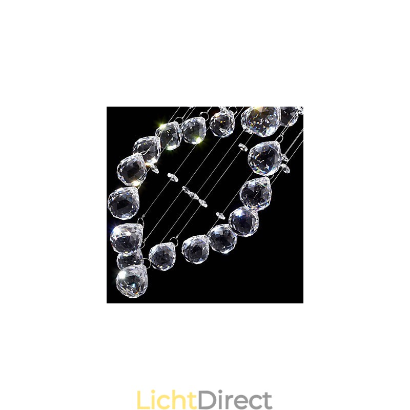 Plafond Kristallen Hanglampen 13 Lampen Moderne Zilveren Luifel Transparante K9 Kristallen Armaturen