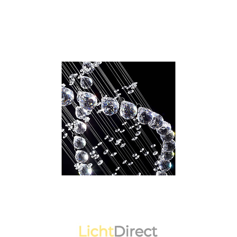 Plafond Kristallen Hanglampen 13 Lampen Moderne Zilveren Luifel Transparante K9 Kristallen Armaturen