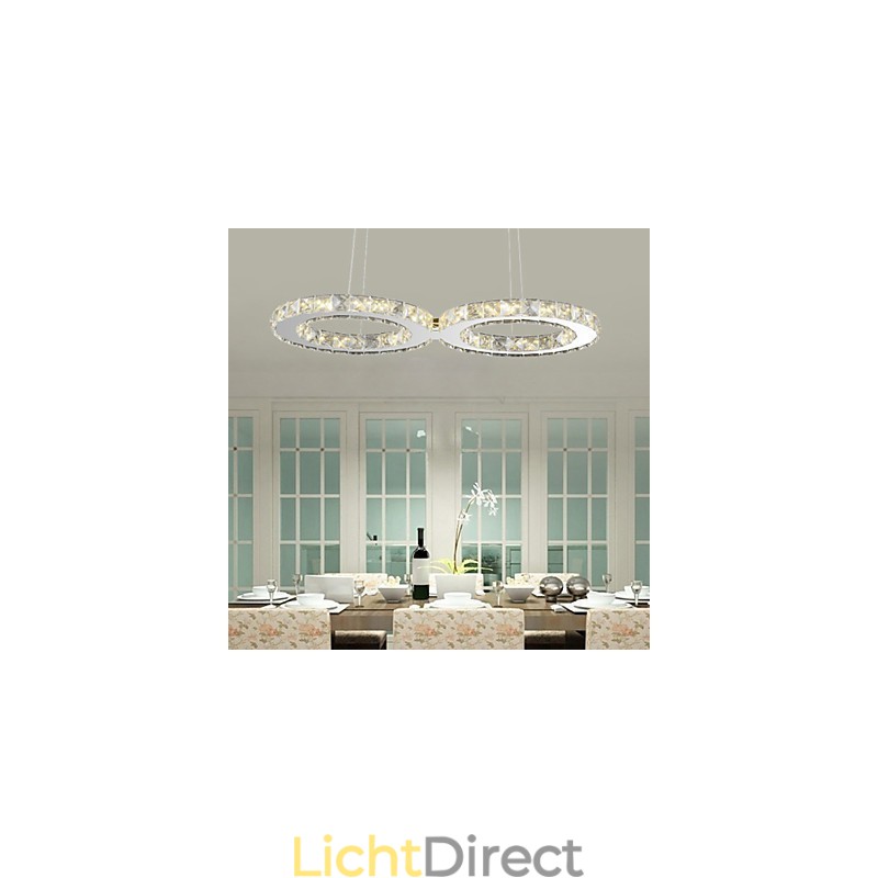 Moderne hanglamp van kristalchroommetaal