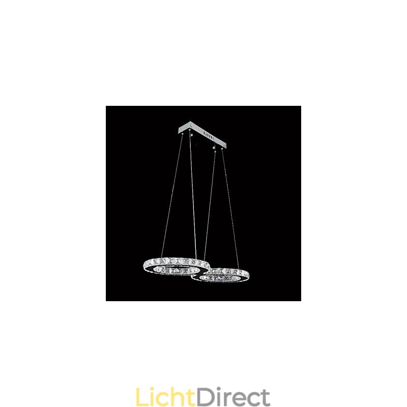 Moderne hanglamp van kristalchroommetaal