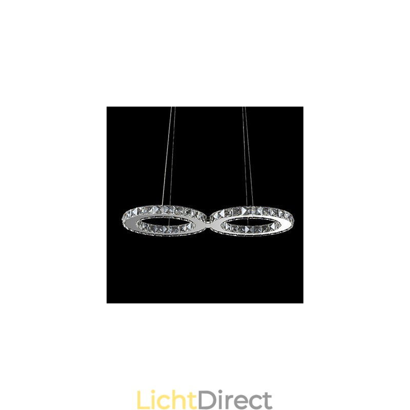 Moderne hanglamp van kristalchroommetaal