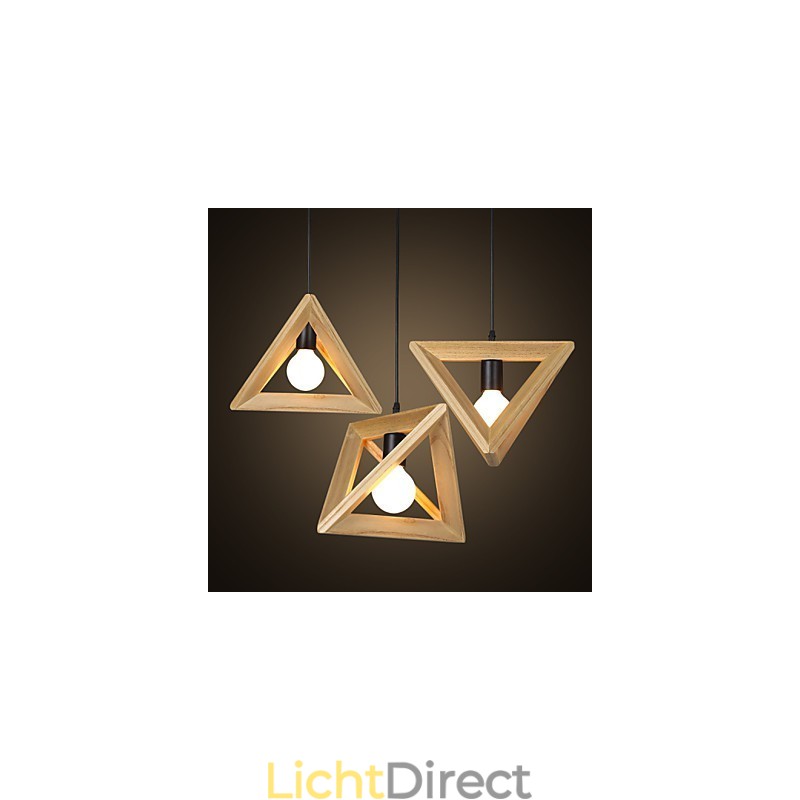 Europese stijl creatieve landelijke restauratie van oude gebruiken driehoekige houten doos hanglamp