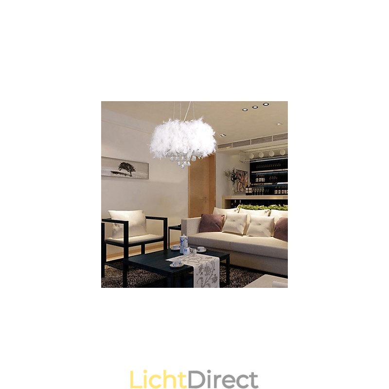 Moderne eigentijdse Drum Crystal Mini-stijl gegalvaniseerde hanglamp